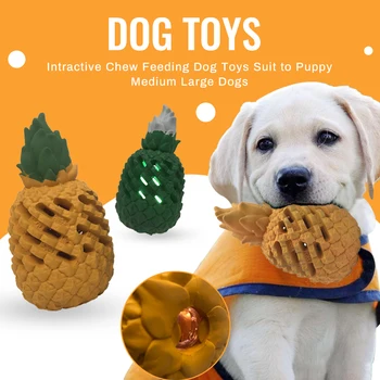 

Pet Dogs Chew Toys Safe And Non-toxic Interactive Pineapple Leakage Toy For Puppy Grinding Teeth Training Molar Teeth Toys