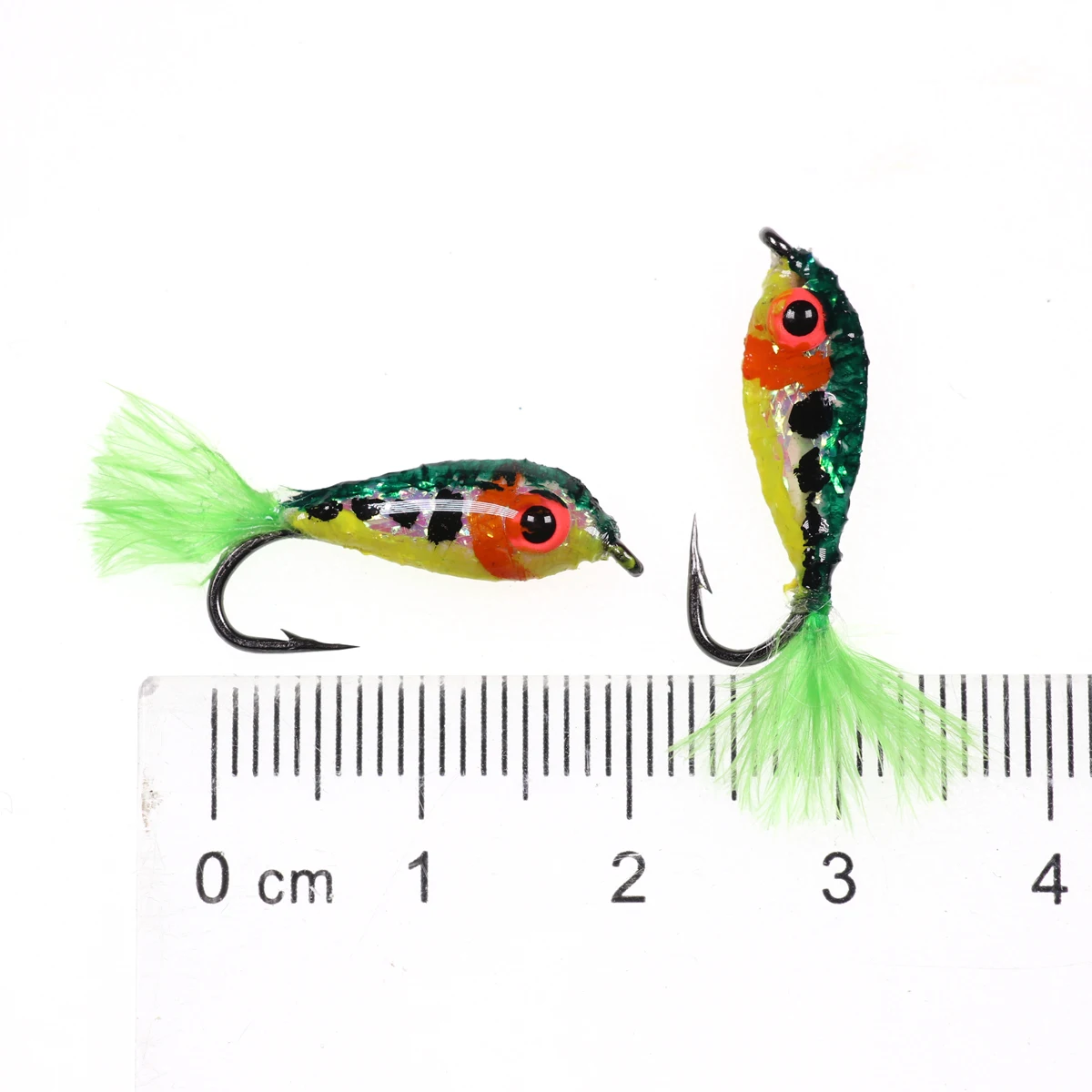Bimoo 2 шт.#10 мини Baitfish Minnows форель рыболовные крючки мухи приманки стримеры с 3D светящиеся глаза маленькая приманка имитация рыбы