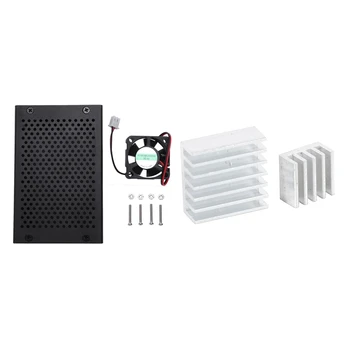

15 Pcs Aluminum Heatsink Cooler Adhesive Kit Sink & 1 Pcs Aluminum Alloy Case with Cooling Fan Metal Enclosure Box