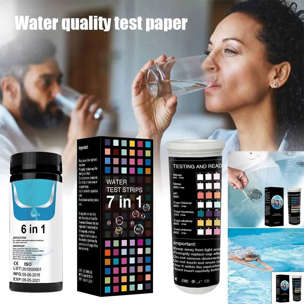 Tiras De Prueba Para Piscina - Kit De Análisis De Agua, Mide PH, Cloro Y Dureza, Fácil De Usar
