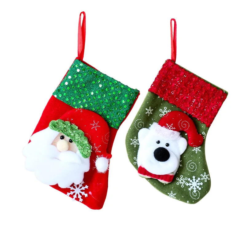 Small 05 Мини-носок Санта Клаус Рождественский чулок Xmas Noel украшение для дома Рождественская елка украшения держатели для подарков Конфеты мешок - Цвет: Small 05