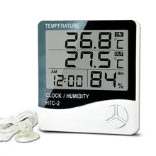Indoor Hygrometer Clock Weather-Station Temperatures Digital Htc-1/-2 Home LCD with 
