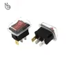 20PCS AC 250V/6A 125V/10A SPST ON/OFF 3 Pin Red Light Waterproof cap w Rocker Switch ► Photo 2/2