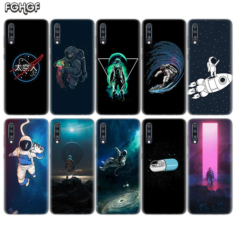 Starry Sky Astronaut Soft TPU Case For Samsung Galaxy S10 Plus S10E A70 A50 A30 M40 M30 M20 A60 A40 A20 A10 M10 A20E A80 Cover |