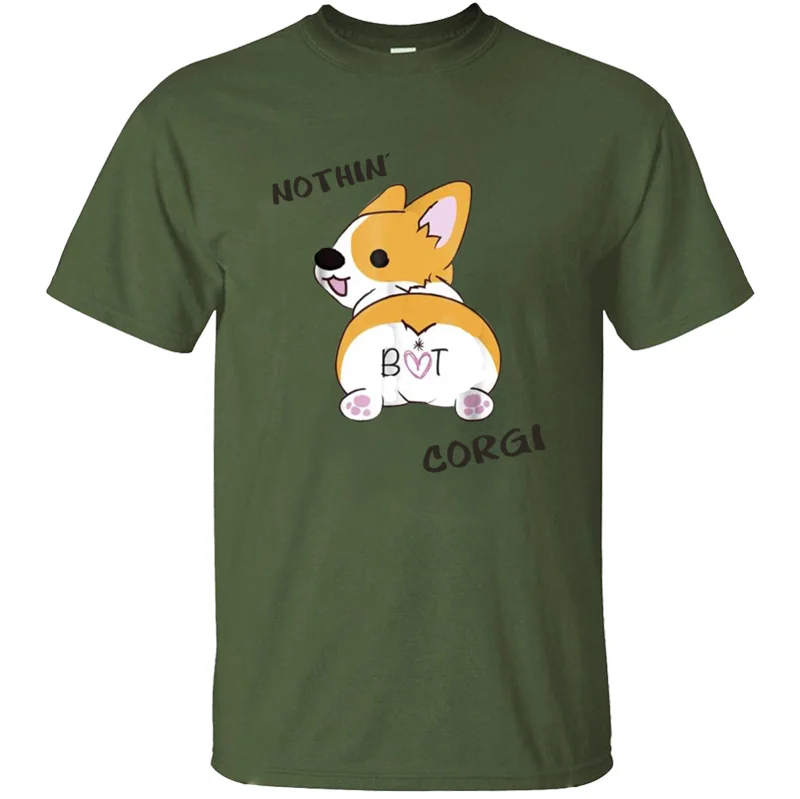Повседневная футболка на заказ с надписью «nothing but corgi dog», стандартная Мужская футболка с круглым вырезом, S-5xl футболка