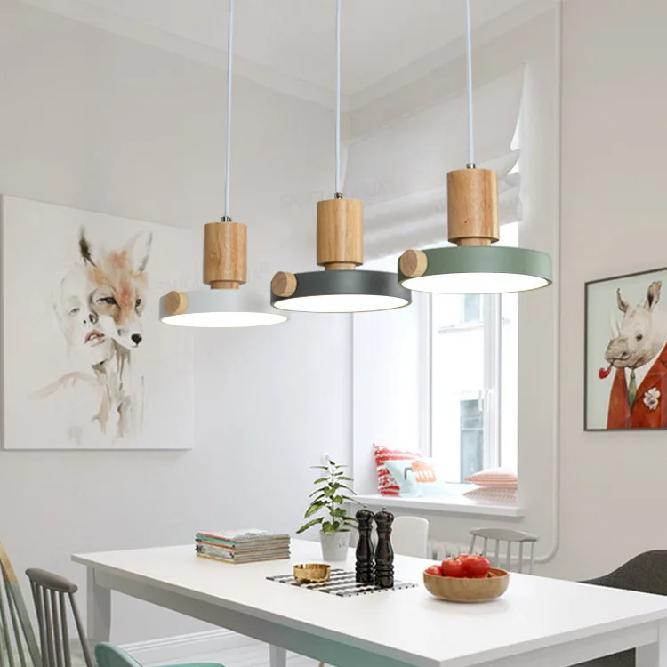 Nordic Wood Pendant Lights Fixture 