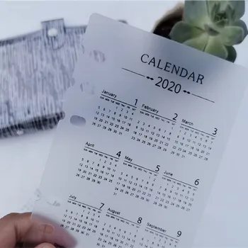 

A5 A6 PVC 2020 calendar for 6 Holes Loose Leaf Spiral Binder Notebook Planner Agenda Filofax