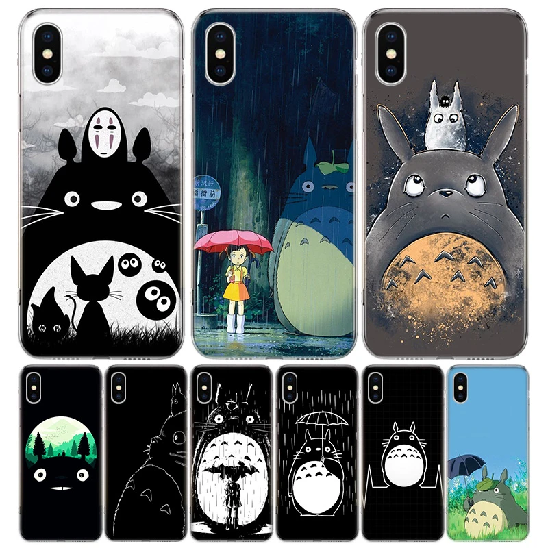 Totoro Studio Ghibli Anime Cover Phone Case For Iphone 11 Pro Max 13 12 Mini 6 X 8 6s 7 Plus Xs Xr 5s Se Art Coque Mobile Phone Cases Covers Aliexpress