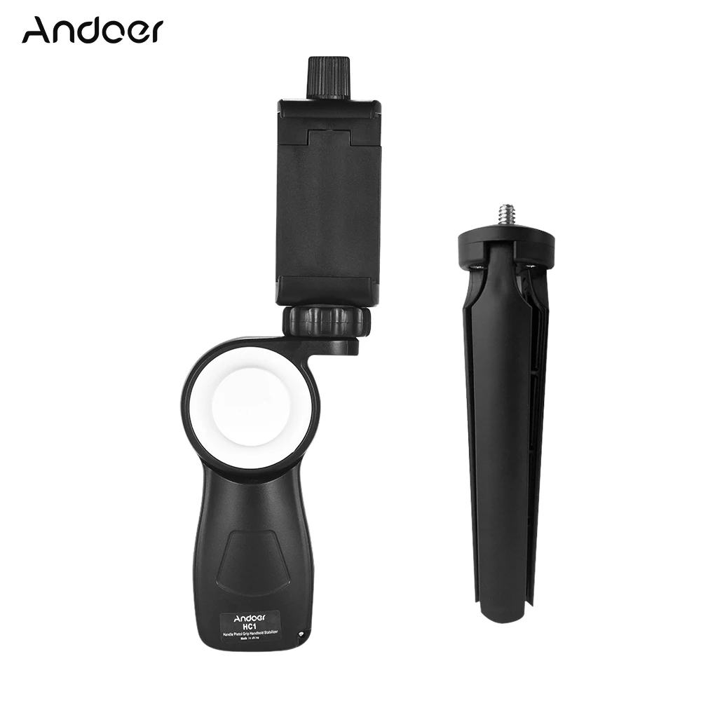 

Andoer HC1 Phone Action Camera Hand Grip Handle Stabilizer Tripod Mount w/Mini Tripod for iPhone Samsung Huawei for GoPro Yi