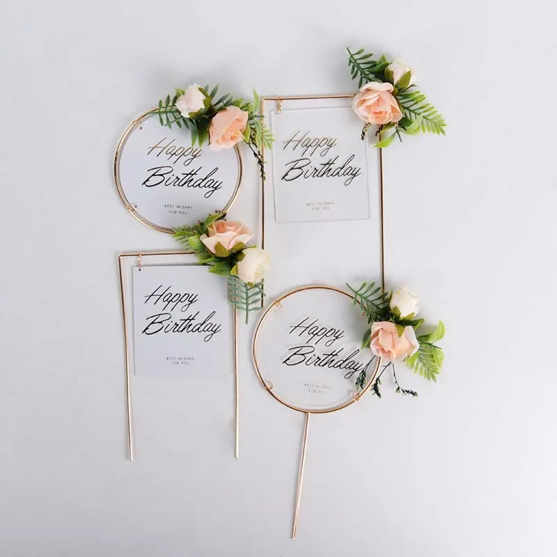 Цветочный венок топпер для торта с днем рождения украшение топперы свадебных