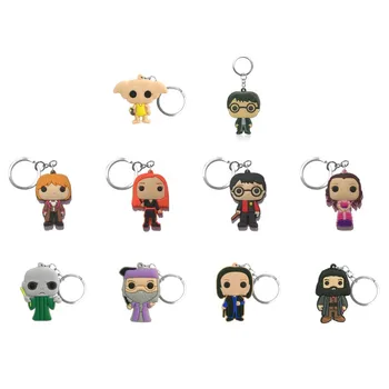 

1pcs Pvc Cute Anime Figure Keychains Keyring Magic Movie Key Holder Gifts for Kid Fashion Charms Trinkets Accessory