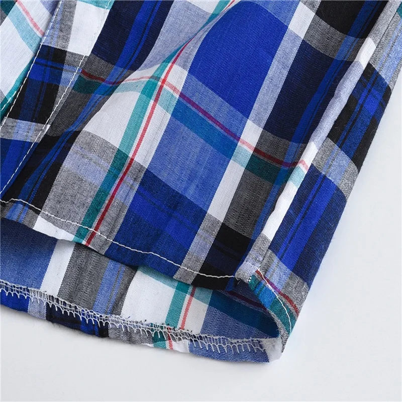 Classic Boy Plaid Shirts Short Sleeve Kids School Clothes Children Clothing Sweatershirt Teenage Top Boys Shirt Cotton 2-7Y