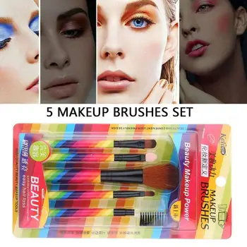 

5 Pcs Set Makeup Brushes Set Cheek Is Red Brush / Lip Brush / Eyeshadow Is Brushed / Eyeshadow Stick / Double Eyebrow Brush