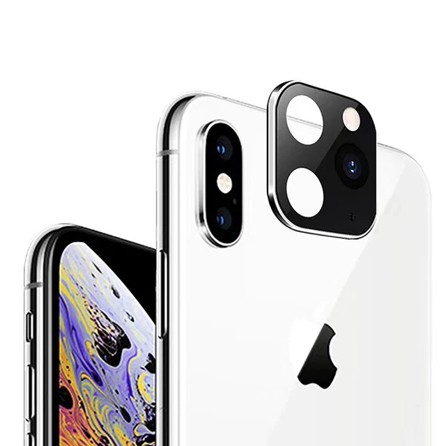 Поддельные камеры протектор для iPhone 11 Pro задний металлический объектив кольцо для iPhone X XS Max Сменный Чехол для iPhone 11 Pro Max поддельная камера - Цвет: Silver