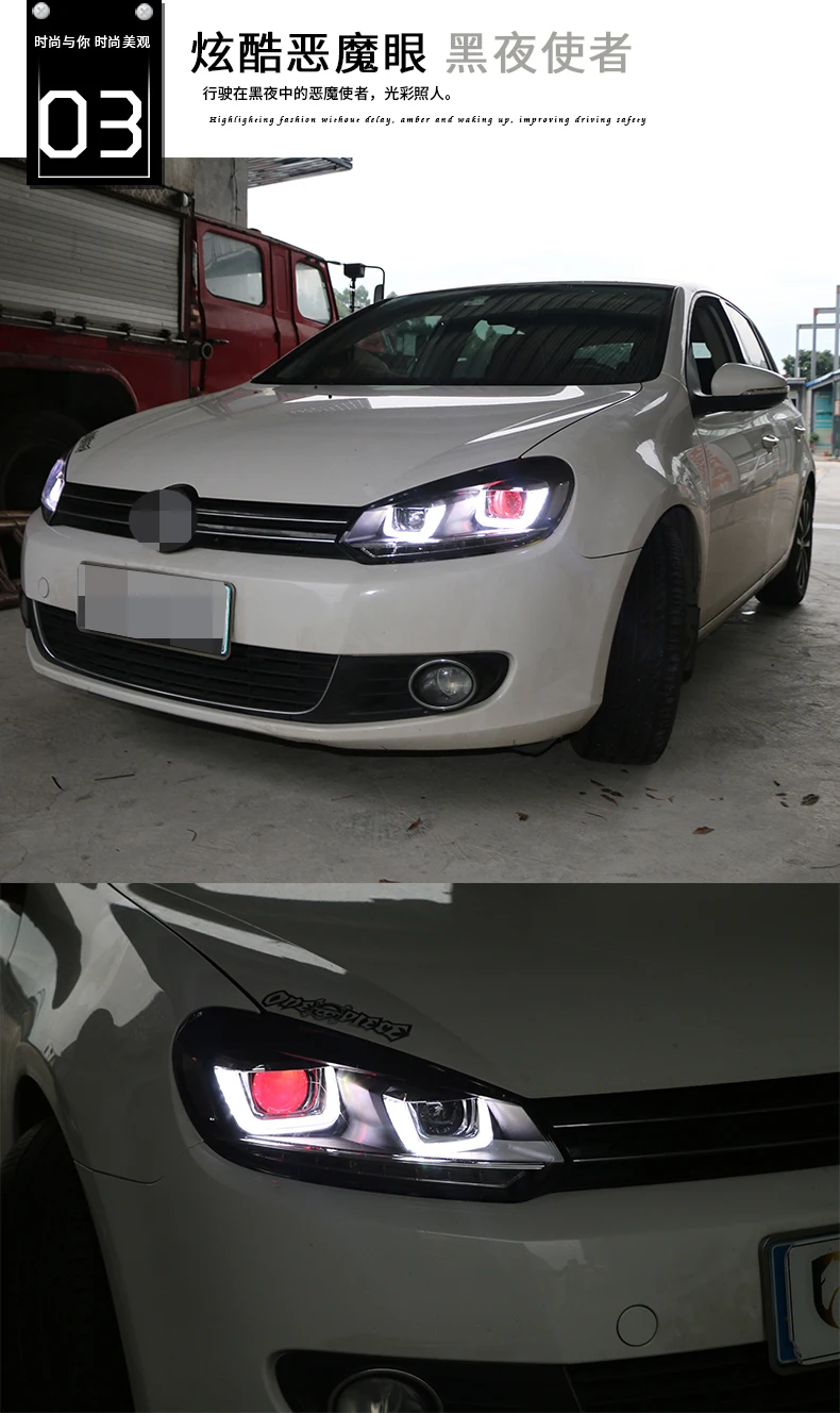 Автомобильный Стайлинг для VW Golf 6 MK6 светодиодный фонарь Golf6 DRL HID фара Биксеноновые аксессуары для фар