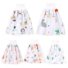 Couche culotte en coton imperméable pour bébé, tissu coloré imprimé Animal dinosaure, jupe de couchage, matelas