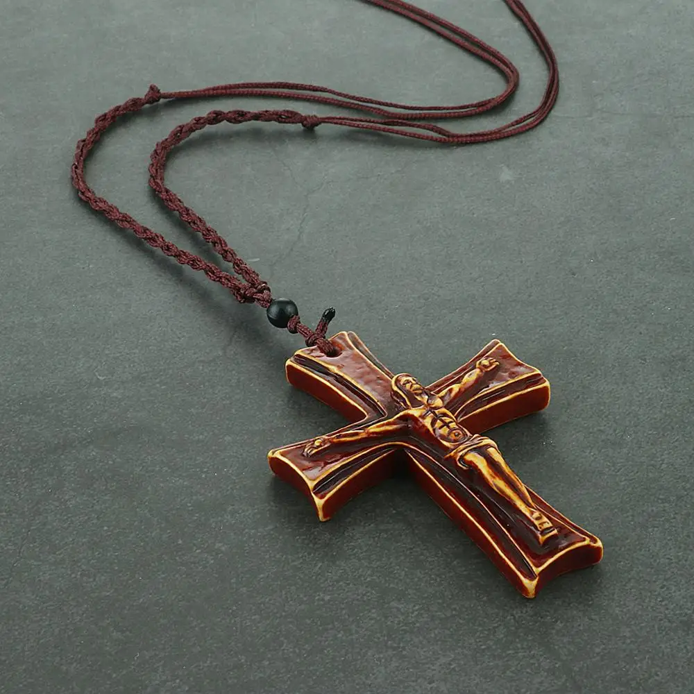 Mens Cross Necklace - Catholic Saint Medals