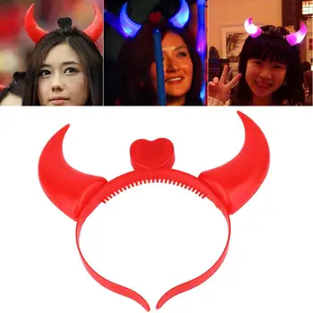 

Halloween Light LED Ox Horns Headband Headband Cosplay Supplies Party for Children Random Color Headdress Bright Hairband Props