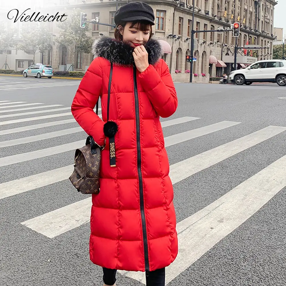 Vielleicht женские зимние парки теплые длинные зимние пальто искусственный мех с капюшоном зимняя куртка женская утепленная пуховая хлопковая куртка женская