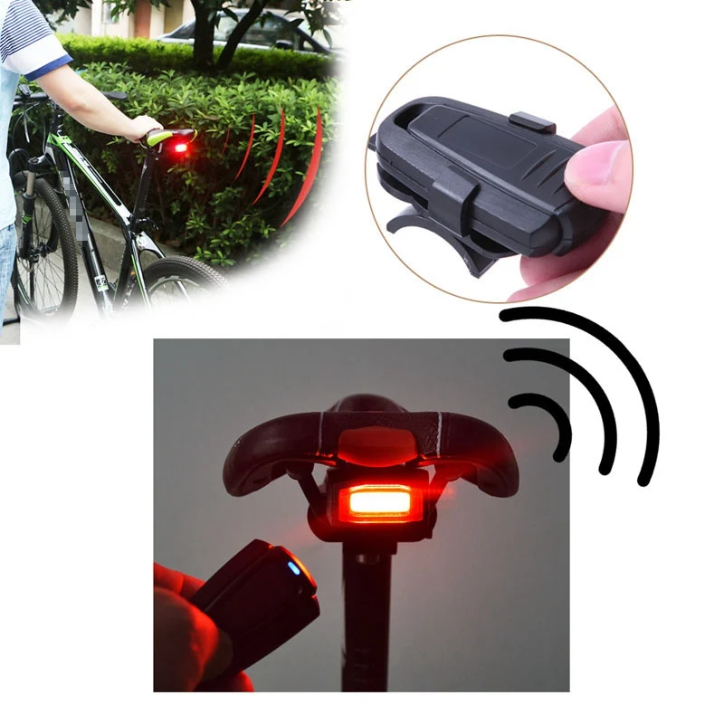 4 In 1 Anti-theft Bicycle Security Alarm Wireless Remote Control Alerter Taillights Lock Warner Waterproof Bike Lamp Accessorie