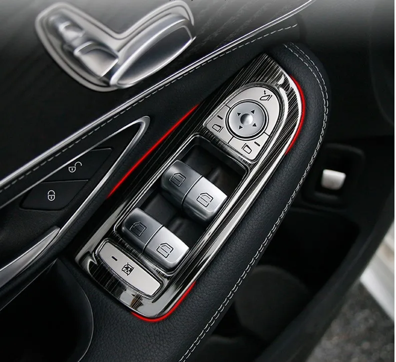 4x дверь окна лифт переключатель Крышка отделка для Mercedes-Benz класса GLC X205-& C класса W205 15-17