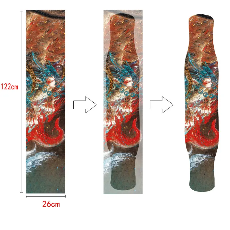 122cm long board skateboard sandpaper dance board hollow DIY double rocker wear resistant waterproof air hole sticker