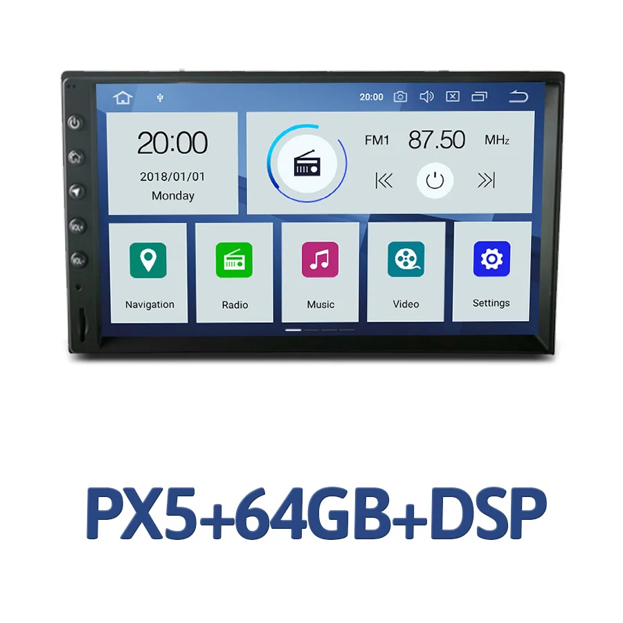 PX6 ips DSP Android 9,0 4 Гб ОЗУ+ 64 ГБ Автомобильный мультимедийный dvd-плеер 2 Din RDS радио gps карта Bluetooth wifi для универсального Nissan - Цвет: PX5 DSP