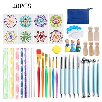 

40pcs Mandala Dotting Tools Set for Painting Rock Puppet Stencil Acrylic Stick