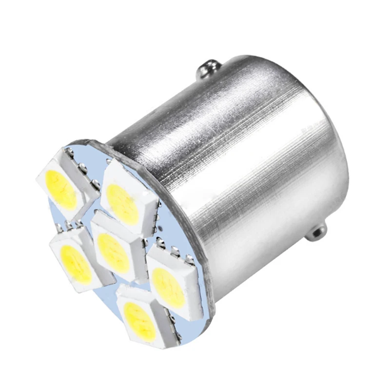 

10pcs 1156 BA15S P21W DC 6V Car LED Turn Signal Light Bulb Motor Tail Backup Brake Reverse Lamp 5050 6SMD White Red Blue DC6V