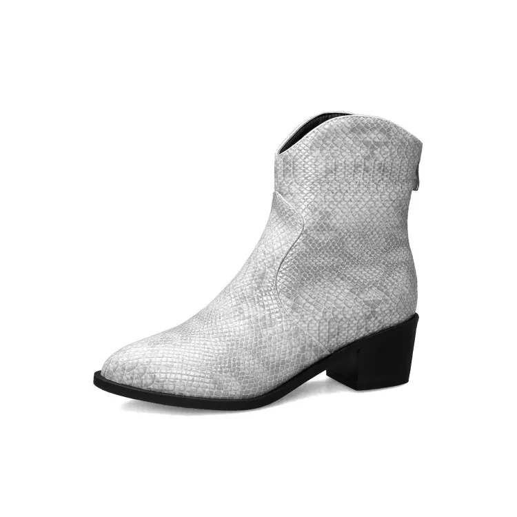 Повседневные ковбойские ботильоны в ковбойском стиле; сезон осень-зима; женские ковбойские ботинки из змеиной кожи; короткие ковбойские ботинки; botas; обувь на высоком каблуке