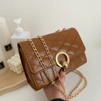 

Xiaoxiangfeng Lingge Chain Bag Women's 2020 New Trendy Korean Style Wild One Shoulder Messenger Fashion Small Square Bag