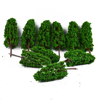 

10PCS Ho Scale Plastic Miniature Model Trees For Building Trains Railroad Wargame Layout Scenery Landscape Diorama Accessories