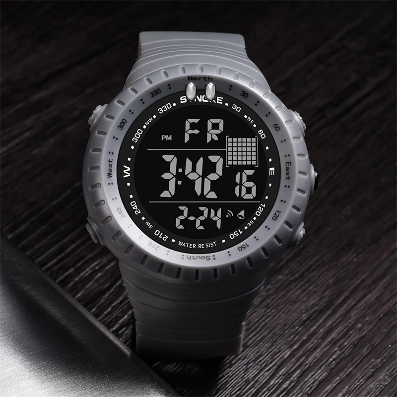 SYNOKE Watch Men Fashion Sport Digital Wristwatch Military Style Back Light Multifunction 3 Bar Waterproof Shock Watch