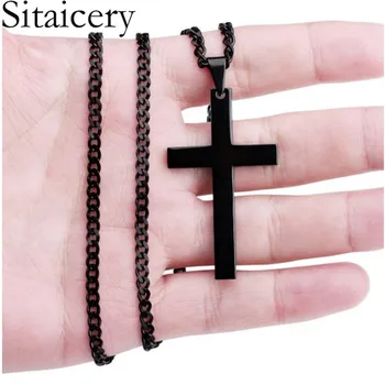 

Sitaicery Simple Classic Double Sided Cross Antique Pendant 50cm Long Chain Necklaces Jewelry For Women Fashion Necklaces 2019