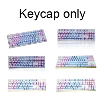 

OEM Profile Fashion PBT Decorative Dyesub Double Shot Gaming Keycap Set Mechanical Keyboard Rainbow Color Office Colorful Cover