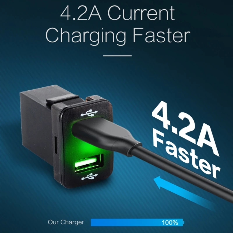 33x23 мм 12V 24V двойной usb порт автомобильное зарядное устройство разъем 2.1A адаптер питания для Toyota