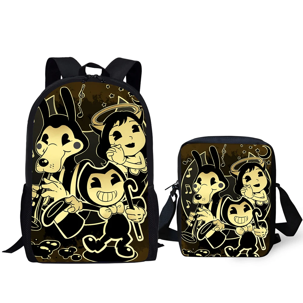 HaoYun 2 шт./компл. детский модный рюкзак Бенди и чернильная машинка детские школьные сумки Мультяшные подростковые сумки на плечо