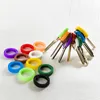 8Pcs Random Color Hollow Silicone Key Cap Covers Topper Key Holder Elastic Keyring Rings Key Case Bag Organizer Wallets 2021 new 2