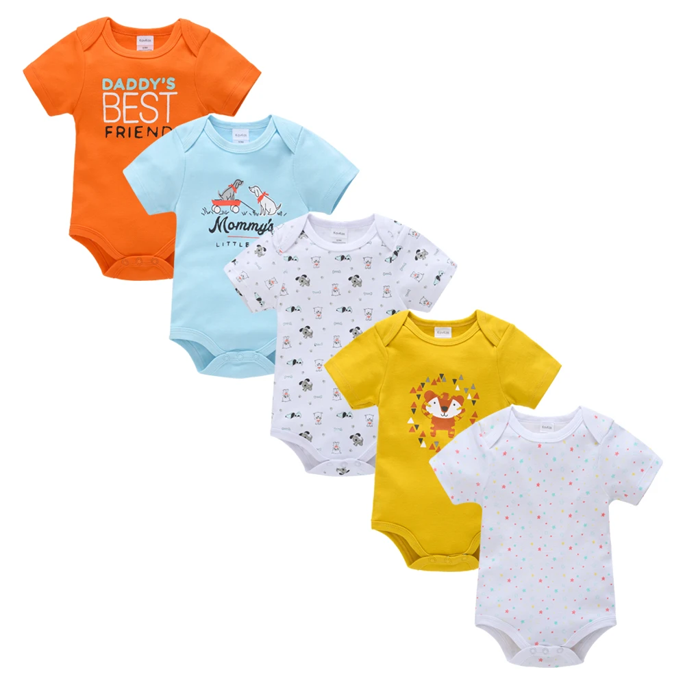 Honeyzone 5Pcs Neonato Tuta Del Bambino Del Cotone Del Ragazzo Della Ragazza Vestiti Del Manicotto Del Bicchierino Del Vestito Del Corpo Del Fumetto D