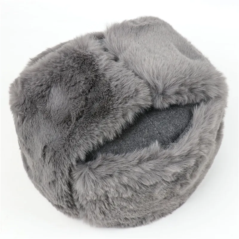 Winter Hat Soviet Army Military Badge For Women Men Warm Bomber Hats Thermal Faux Fur Russia Ushanka Earflap Caps winter hat,fashion hat,earflap hat,faux fur hat