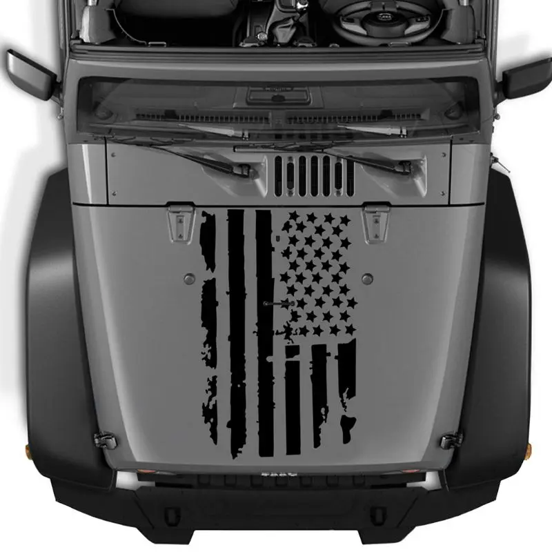 

2 Sizes Car Exterior Hood Stickers USA Flag Decal Vinyl for jeep Wrangler Durable Auto Decoration Sticker Car Accessories
