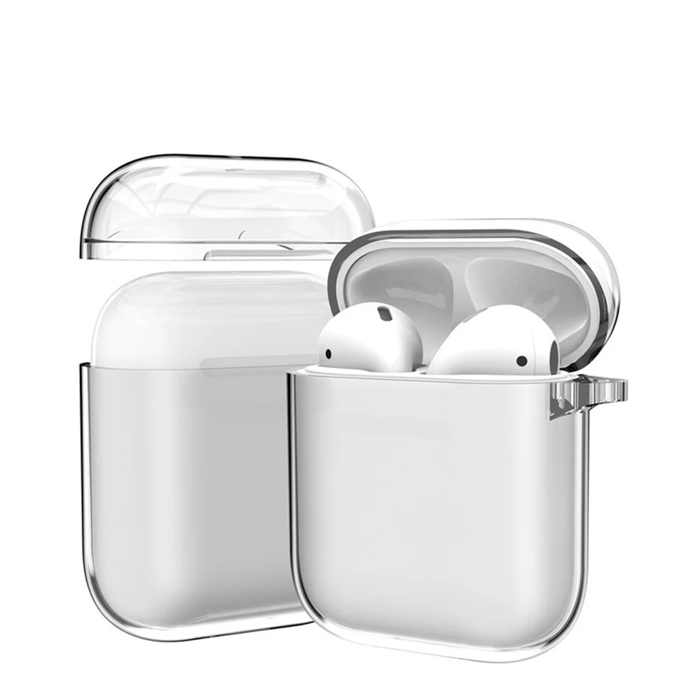 Прозрачный чехол для наушников Apple AirPods 2 1 Pro мягкий силиконовый беспроводной