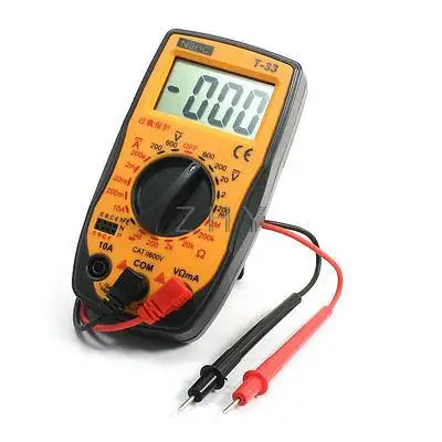 

T-33 AC/DC Voltage Current Resistance Digital Multitester w Testing Lead