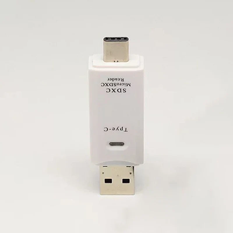 Type C Micro USB 3 в 1 OTG кардридер универсальный высокоскоростной TF/SD карта адаптер для Android телефон PC ноутбук удлинитель адаптер - Цвет: Белый