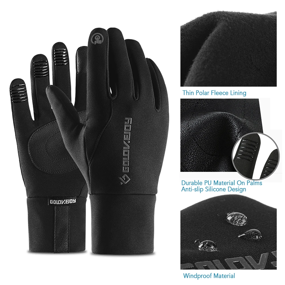 Лыжные, походные, велосипедные зимние теплые перчатки для мужчин и женщин, непромокаемые перчатки с сенсорным экраном, ветрозащитные спортивные перчатки с теплой подкладкой