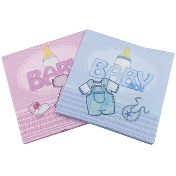 

20pcs Baby Shower Paper Napkin Cute Baby Gender Disposable Napkin Party Supplies