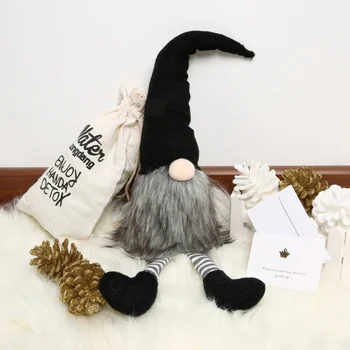 

Christmas Spirit Home Decor Ornaments Nordic Siting Spirit Decor Cute Black Scandinavian Gnome Doll Christmas Decor Supplies