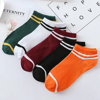 

1Pairs Unisex Stripe Comfortable Cotton Slippers Short Ankle