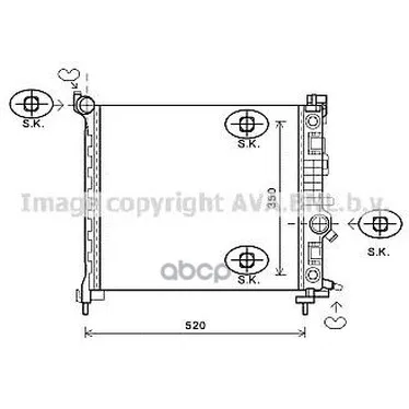 Радиатор Системы Охлаждения Opel: Meriva B 1.7 Cdti 10- Vauxhall: Meriva Mk Ii(B) 1.7 Cdti 10- Ava арт. OL2567