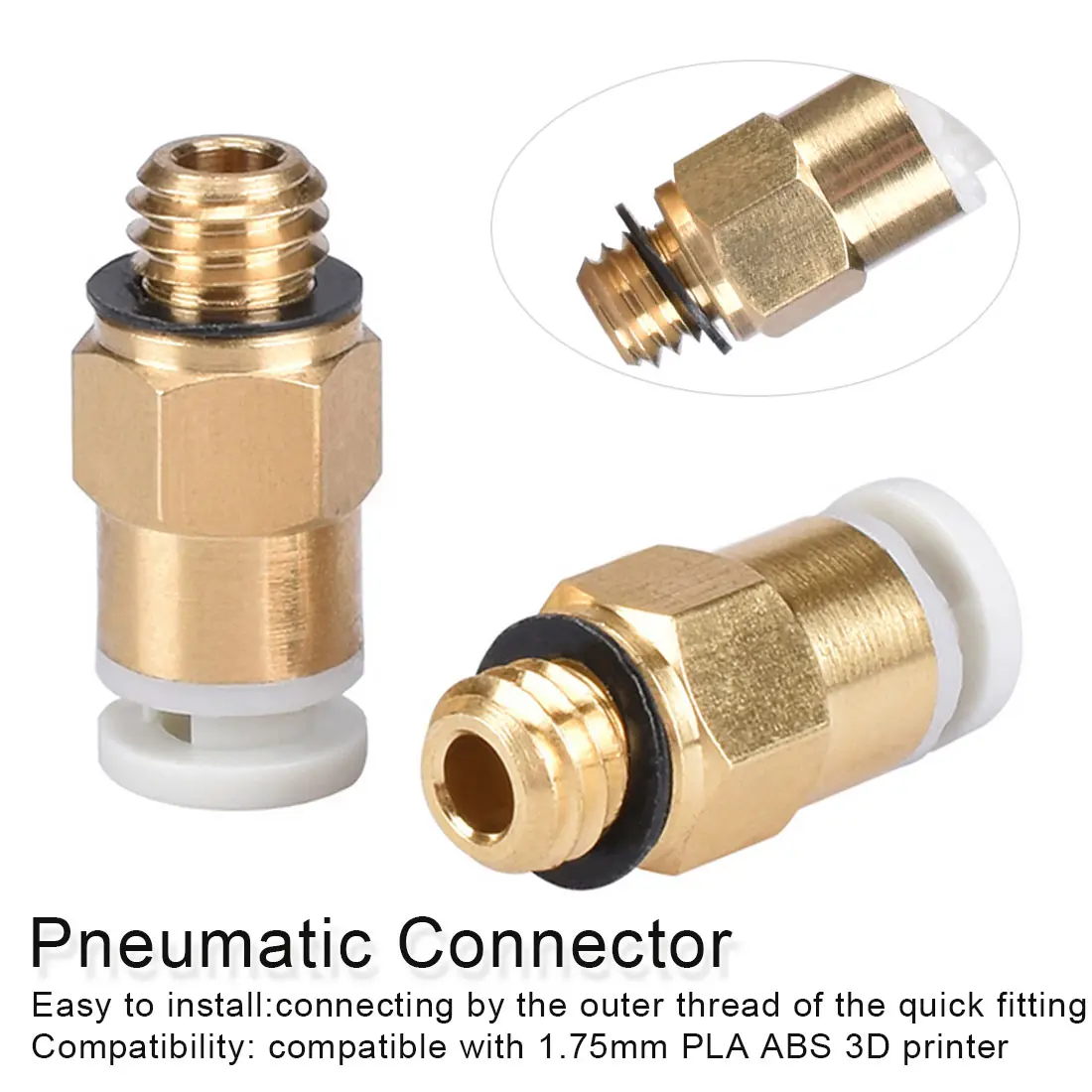 

3D printer parts For Reprap bowden extruder One-touch Pneumatic fittings joint 4*2mm tube 04M6 for 1.75 mm cr-10 Ender-3